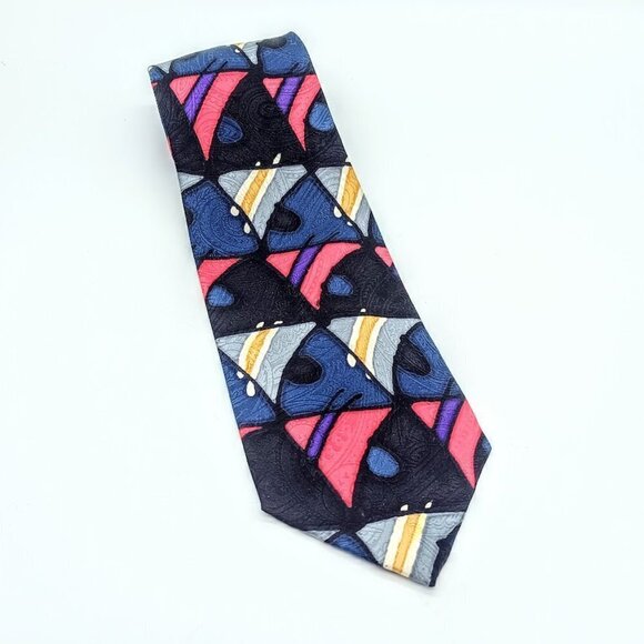 Robert Daskal Hand Painted Silk Jacquard Tie - Picture 5 of 5